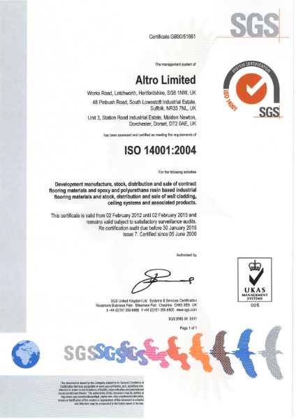 ISO 1400: 2004 Certificate