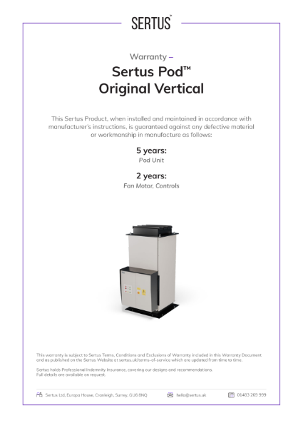 Sertus Pod Original Vertical Warranty