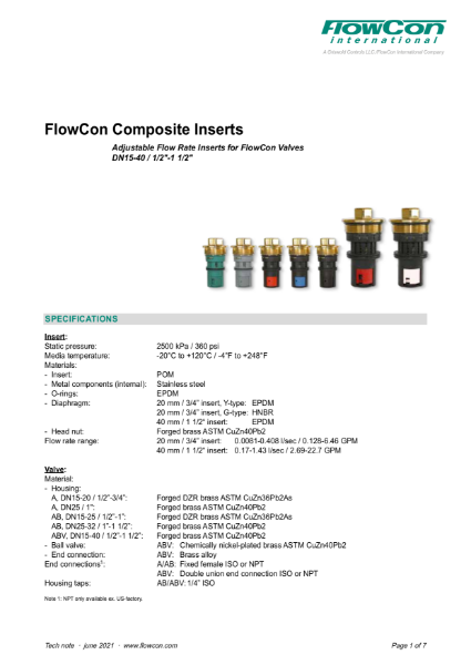 FlowCon Composite Inserts