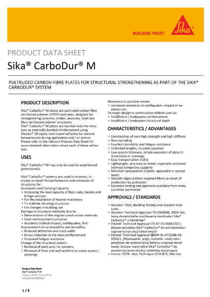 Sika® CarboDur® M - Product Data Sheet
