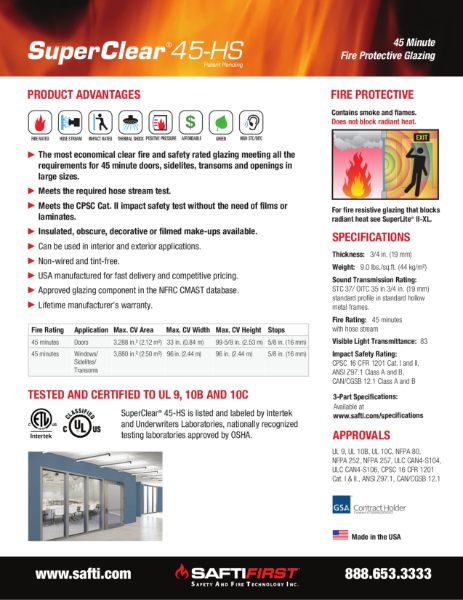 SuperClear® 45-HS Data Sheet