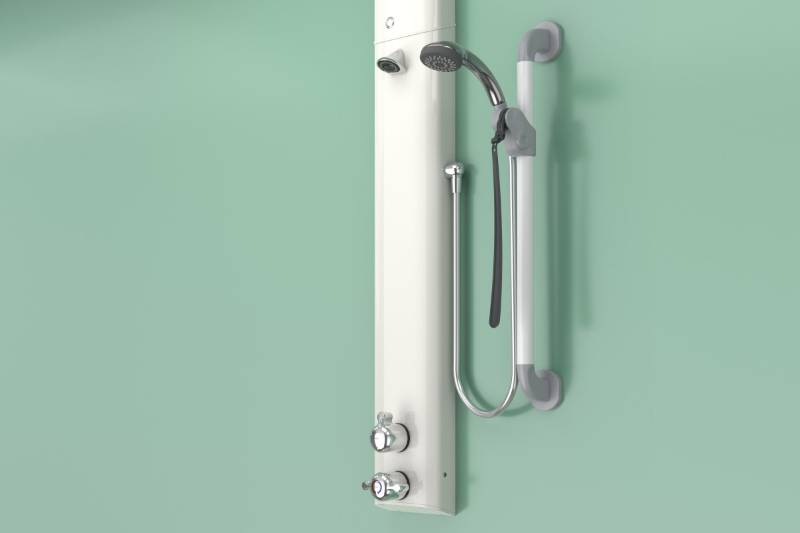 Dual Mode Shower Assembly with Dual Lever Controls, VR Head, Hose and Handset (incl. ILTDU) - Doc M Accessible Showers