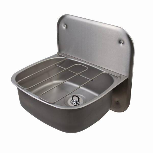 Stainless Steel Wall Hung Bucket Sink With Splashback & Grid