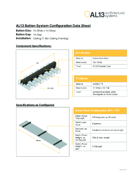 AL13 Batten System Configuration Data Sheet
