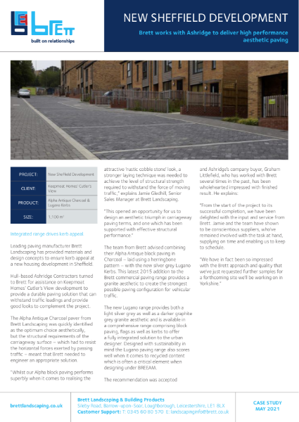 Brett Alpha block paving provides design solution for the new Sheffield housing development.