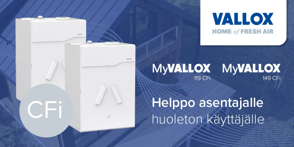 Uudet ilmanvaihtokoneet: MyVallox 119/149 CFi