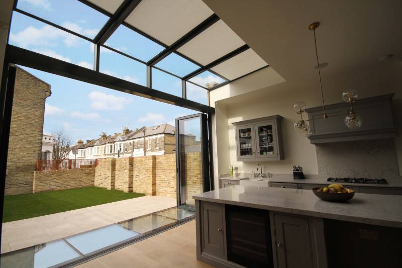 Concealed Roof Blinds in London Kitchen Extension