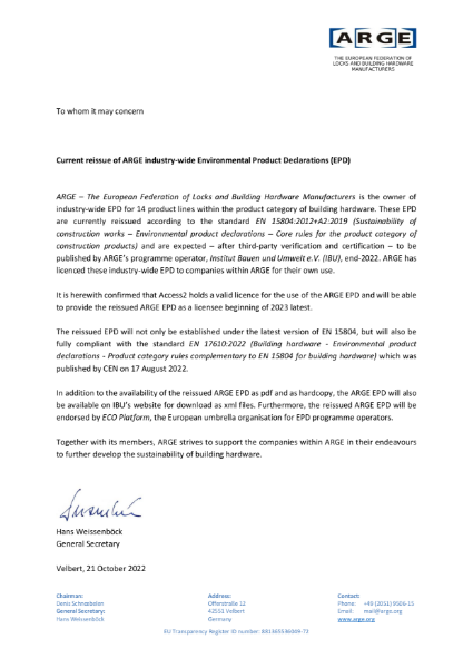 ARGE EPD - confirmation letter