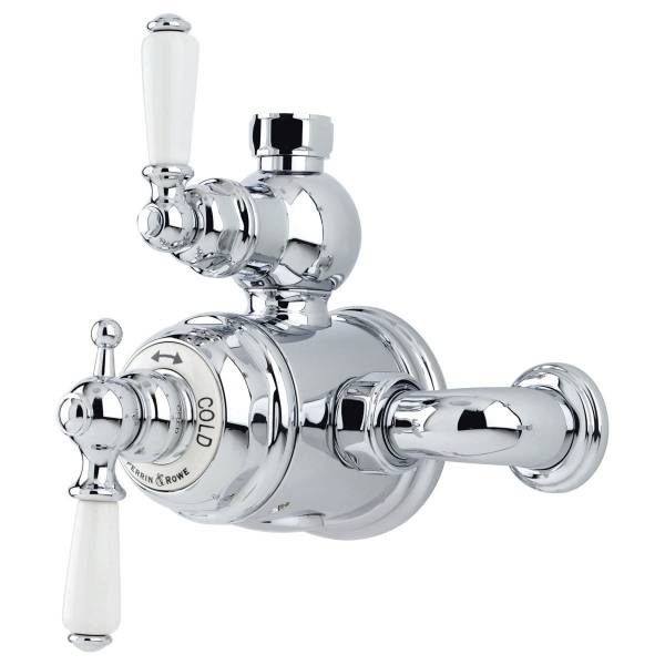 Traditional Exposed Thermostatic Shower Mixer With Lever Handles - Thermostatic Shower Mixer