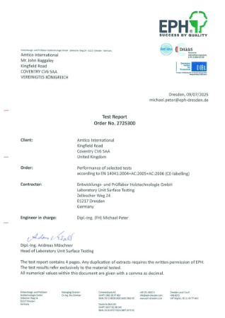 EPH Test Certificate