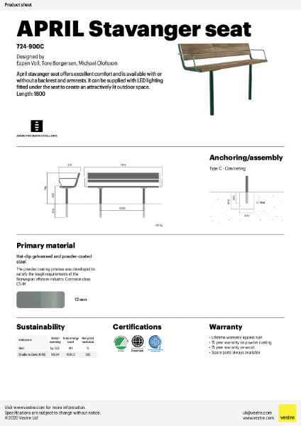 APRIL Stavanger Seat - 724-900C