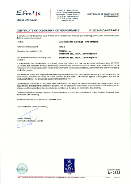 FDMR – Certificate (UKCA)
