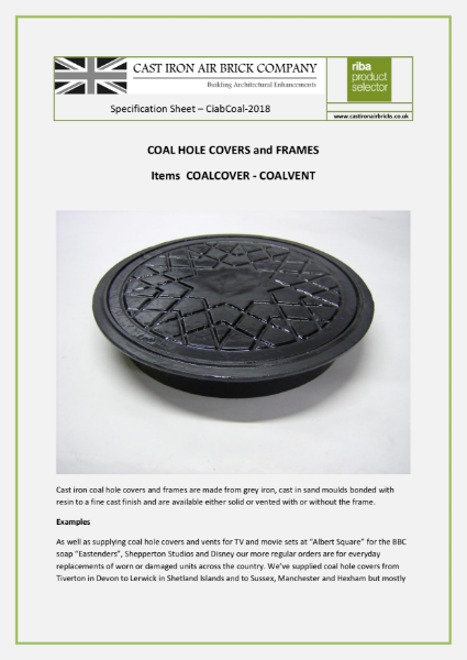 Cast Iron Coal Hole Covers