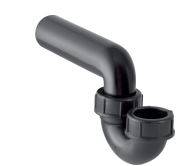 Geberit P-trap for sink, with compression joint, vertical inlet and horizontal outlet