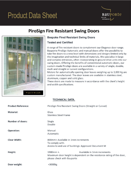 Bauporte PiroSign Fire Rated Swing Doors