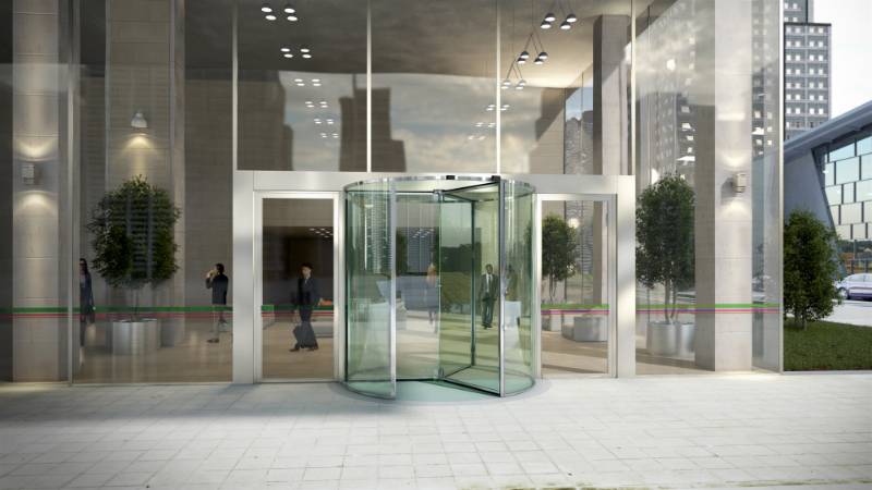 Revolving Door All Glass Automatic - ASSA ABLOY RD300 3 or 4 wing up to 3 m diameter