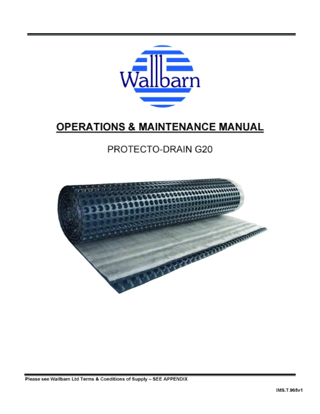 O & M Manual - Protecto-Drain 20G