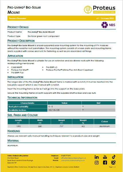 Product Data Sheet - Pro-Living® Bio-Solar Mount