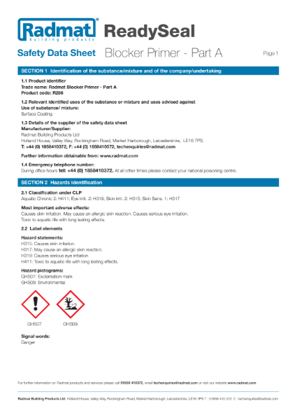 SDS (A) - ReadySeal Blocker Primer