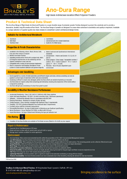 Ano-Dura Product & Technical Data Sheet