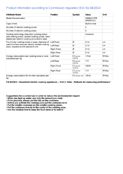 EVLDE46X - Product Information Sheet