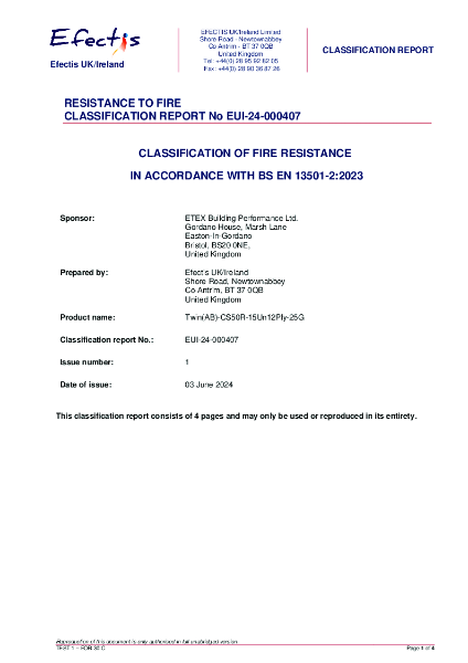Fire classification report EUI-24-000407