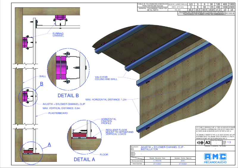 Channel Clip - installation drawing