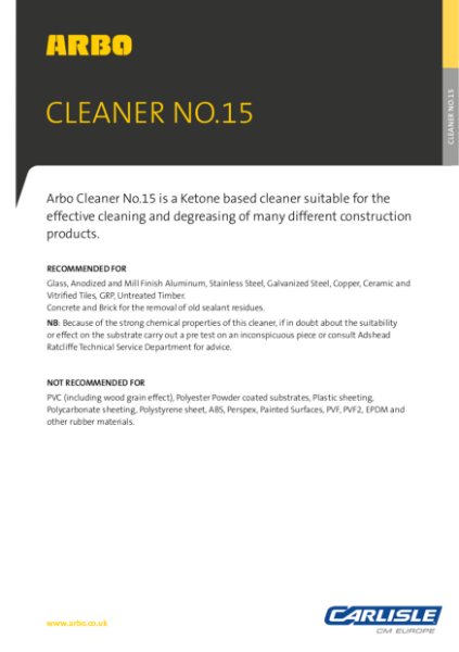 ARBO Cleaner No.15 Data Sheet