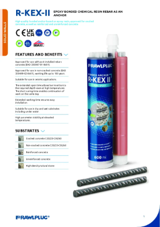 R-KEX-II for use with Rebar - Data Sheet