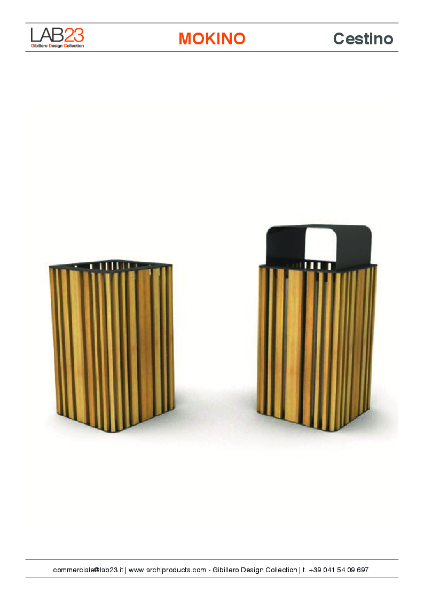 All Urban - Litter Bins - Mokino - Data Sheet