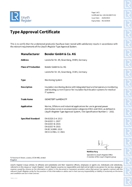 Certificate of Approval