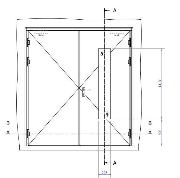 Drawing P014 - M43-M47-M51-M52-M53-M56 double leaf internal door block frame