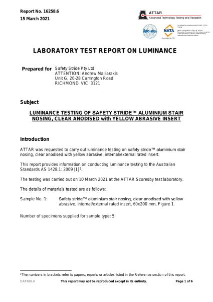 M Series Clear Anodised with Yellow Abrasive Insert [LUMINANCE REFLECTANCE TEST]