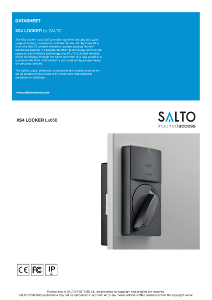 SALTO Locker Lock Datasheet