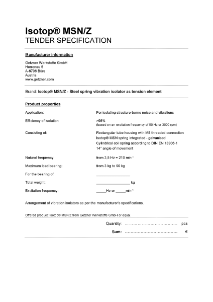 Tender Specification Isotop MSNZ EN