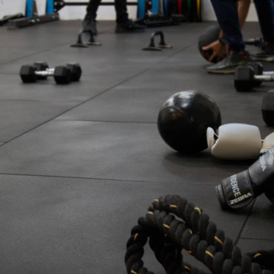 Black Fitness Gym Tile - Premium Gym Flooring