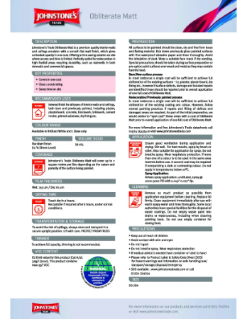 Obliterate Matt Datasheet
