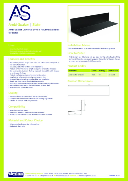 Ambi-Soaker | Slate Datasheet