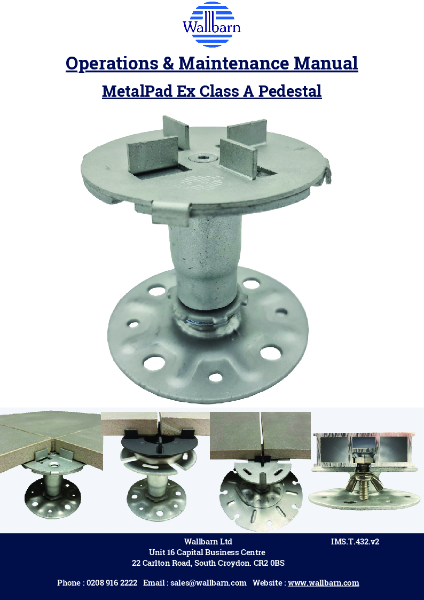 O & M Manual - Metalpad EX Fire Rated Pedestals