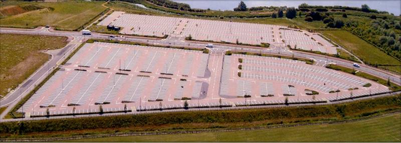 Brett Omega Flow permeable paving provides the SuDS for the car parks on the Sixfields leisure development in Northampton