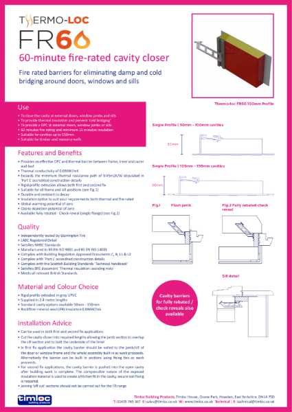 Thermo-loc FR60 Cavity Closer