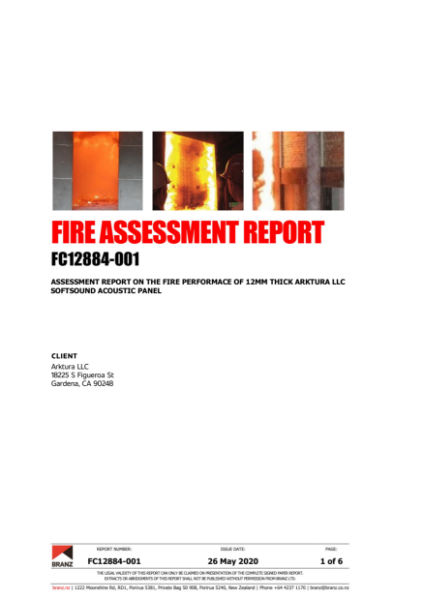 Arktura Group Fire Certificate