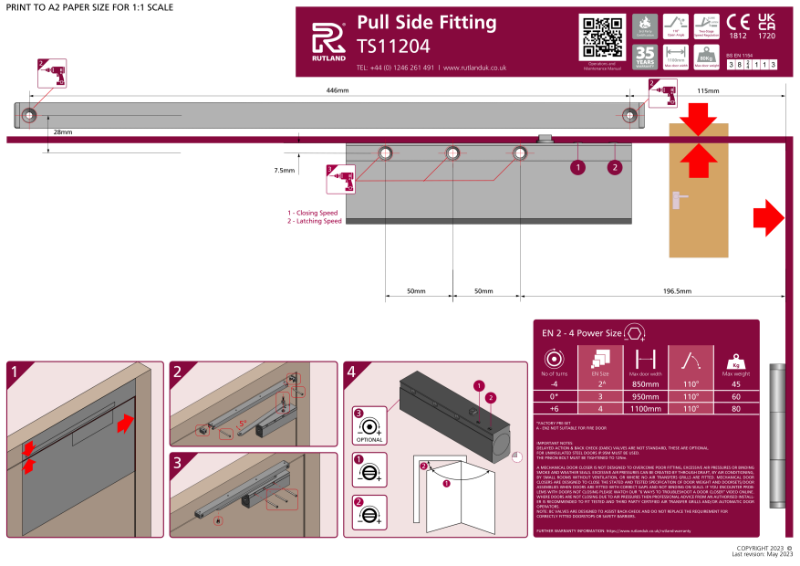 TS.11204 Fitting Instructions - Pull side (standard arm)