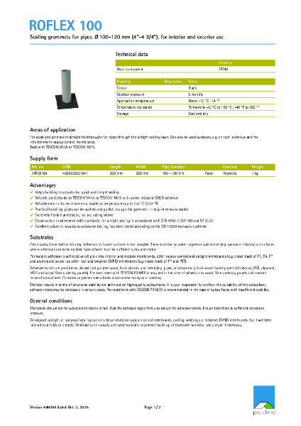 Roflex 100 Technical Datasheet