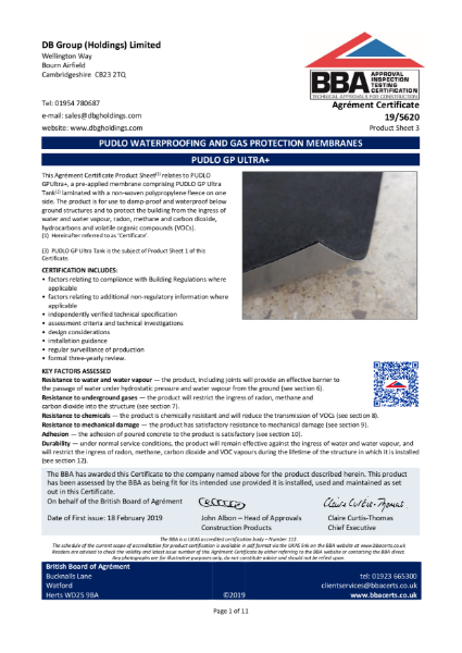 PUDLO GP Ultra+ BBA Certificate