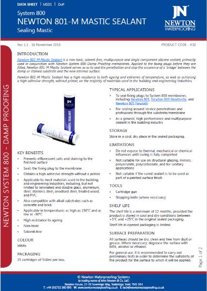 Newtonite 801 Mastic - Technical Data Sheet