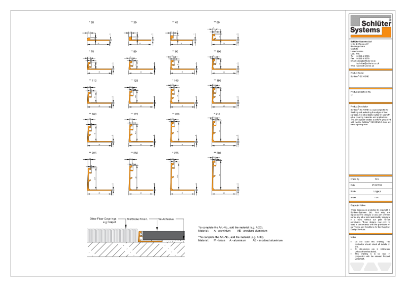 1.1 - Schlüter®-SCHIENE Technical Drawing