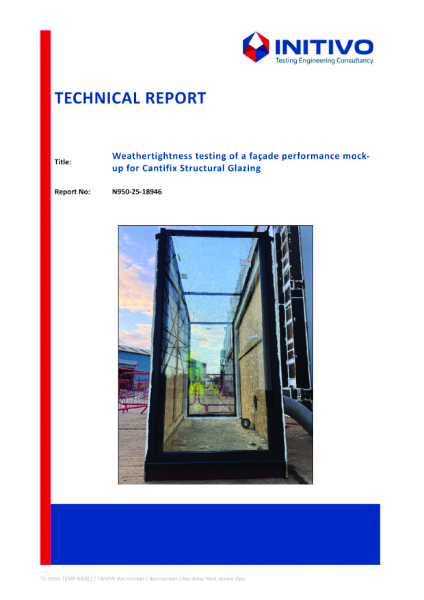 Watertightness testing - Cantifix structural glazing