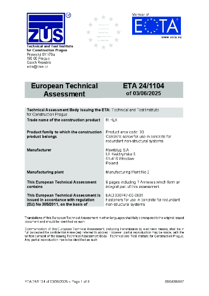 R-HLX Pre-Stressed Hollow Core Slabs ETA