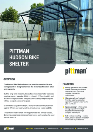 Hudson Bike Shelter - Data Sheet